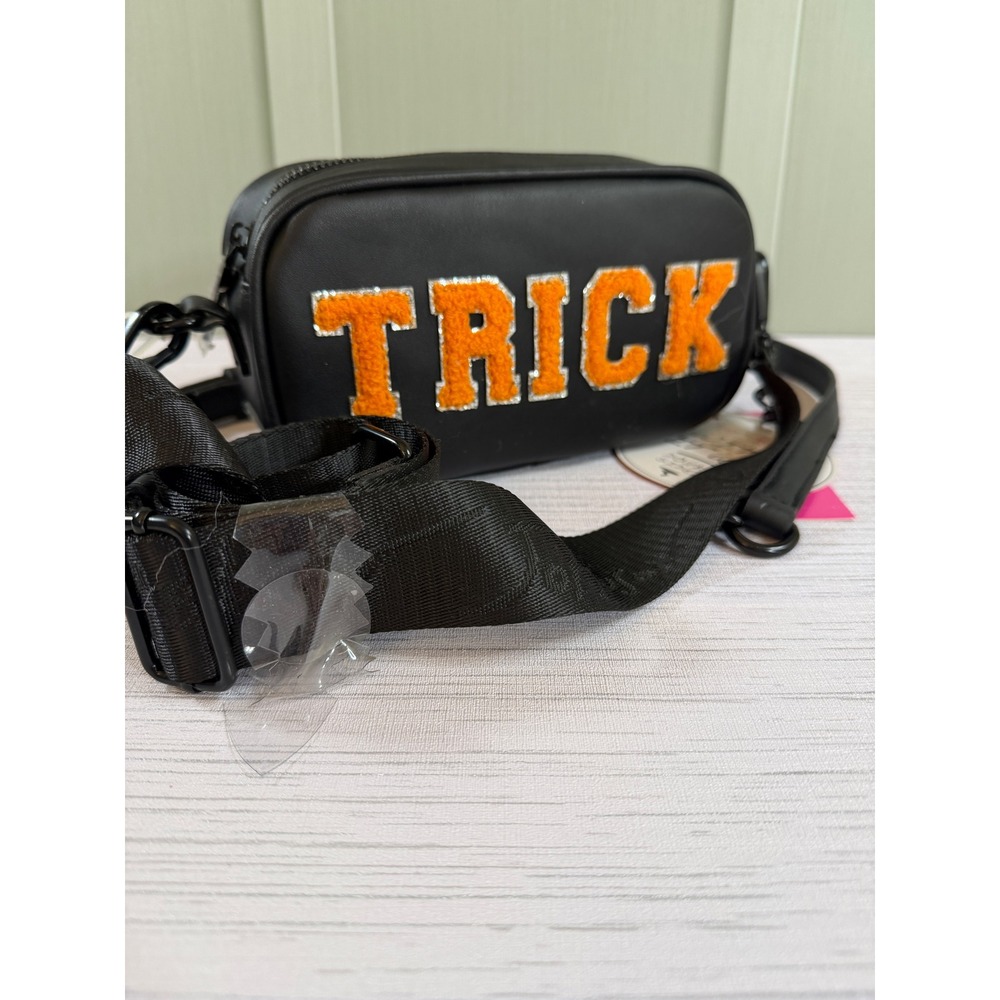 Betsey Johnson XOTRICKY Halloween Trick or Treat Crossbody Bag Black BM22530